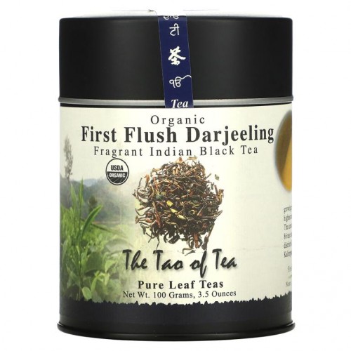 The Tao of Tea, 유기농 향기 인도 블랙 티, 퍼스트 플러시 다즐링, 3.5 oz (100 g)