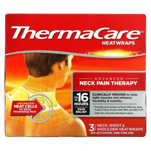 ThermaCare, 고급 목 통증 테라피, 목, 손목 & 어깨 발열 패치 3개