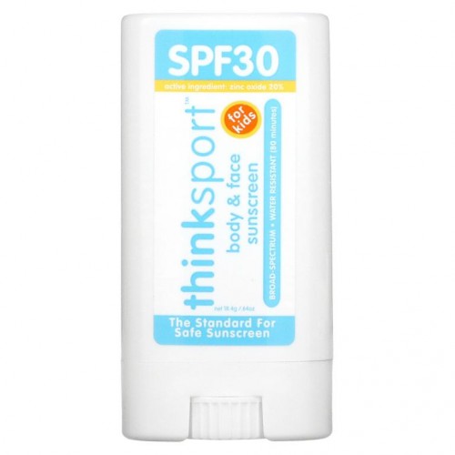 Think, Thinksport, 얼굴 & 전신용, 자외선 차단제 스틱, 어린이용, SPF 30, 18.4 g(.64oz)