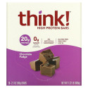 Think !, 하이 프로틴바, 초콜릿 퍼지, 10개입, 각 60g(2.1oz)