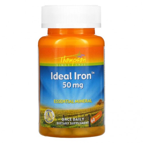 Thompson, 아이디얼 아이언, 50 mg, 60 정