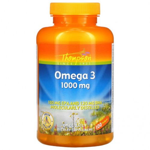 Thompson, 오메가3, 1,000mg, 소프트젤 100정