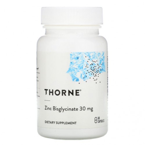 Thorne Research, 아연 비스글리시네이트, 30mg, 캡슐 60정