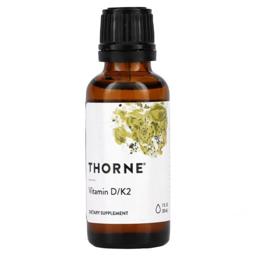 Thorne Research, 비타민D/K2, 25mcg(1,000IU), 30ml(1fl oz)