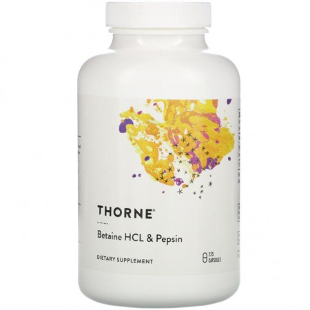 Thorne Research, 베타인 HCL & 펩신, 캡슐 225정