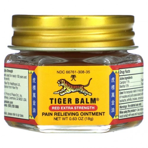Tiger Balm, 통증 완화용 연고, 아주 강력한 효능, 0.63 온스 (18 그램)