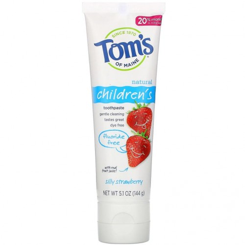 Tom's of Maine, 어린이용 치약, 불소 무함유, 딸기 향, 144g(5.1oz)