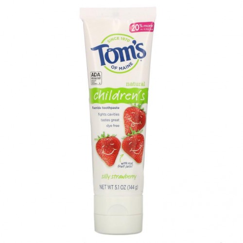 Tom's of Maine, 어린이용 불소 치약, 딸기 향, 144g(5.1oz)