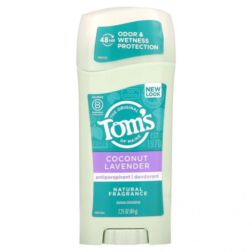 Tom's of Maine, 땀억제제 데오드란트, 코코넛 라벤더, 64g(2.25oz)