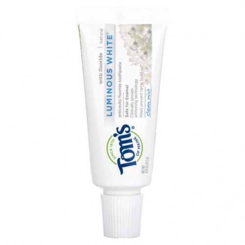 Tom's of Maine, Luminous White 천연 충치 예방 불소 치약, 클린 민트, 21.2g(0.75oz)