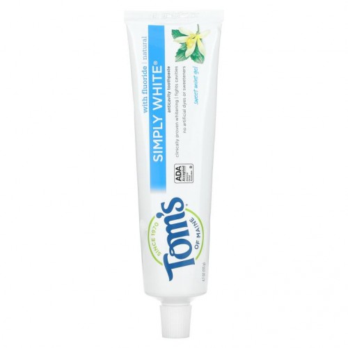 Tom's of Maine, Simply White,불소 치약, 스위트 민트 젤, 133.2g(4.7oz)