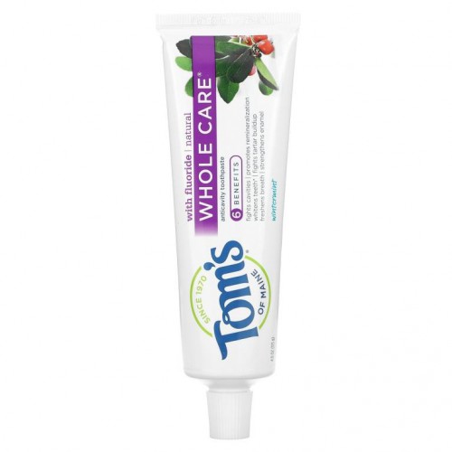 Tom's of Maine, Whole Care, 불소 함유 네추럴 안티캐비티, 윈터민트, 113g(4oz)