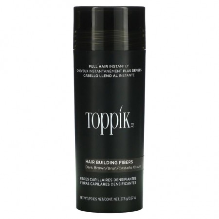 Toppik, 헤어 빌딩 파이버, 다크 브라운, 0.97oz(27.5g)