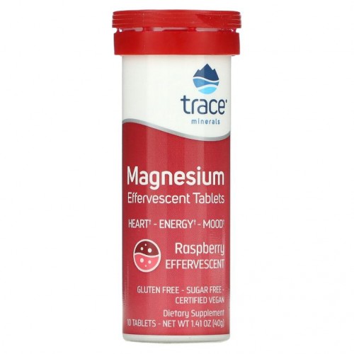 Trace Minerals ®, 마그네슘 발포정, 라즈베리, 10정, 40g(1.41oz)