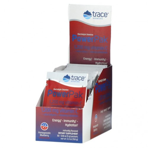 Trace Minerals ®, 전해질 스태미나 파워팩, 석류 블루베리, 30팩, 각 5g(0.18oz)