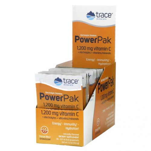 Trace Minerals ®, 전해질 스태미나, PowerPak, 오렌지 블라스트, 30팩, 각 4.8g(0.17oz)