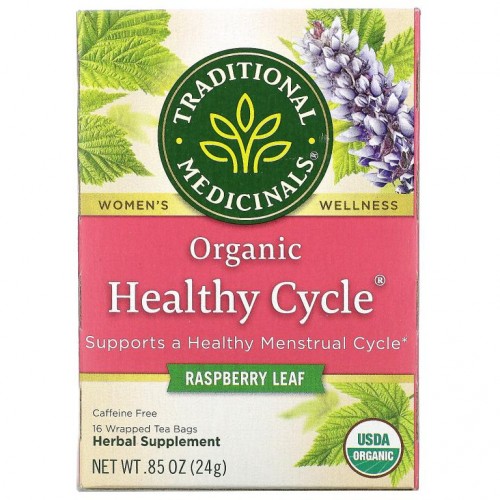 Traditional Medicinals, 유기농 건강 주기, 라즈베리 잎, 카페인 무함유, 포장 티백 16개입, 24g(0.85oz)