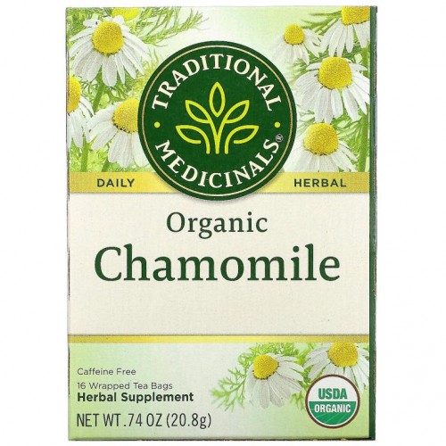 Traditional Medicinals, 유기농 캐모마일, 카페인 무함유, 티백 16개입, 20.8g(0.74oz)