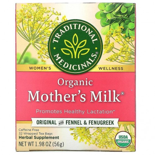 Traditional Medicinals, 유기농 Mother's Milk, 회향 및 호로파 함유 오리지널, 카페인 무함유, 티백 32개입, 56g(1.98oz)
