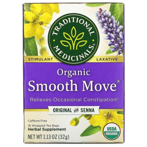 Traditional Medicinals, 유기농 Smooth Move, 센나가 함유된 오리지널, 무카페인, 포장 티백 16개입, 32g(1.13oz)