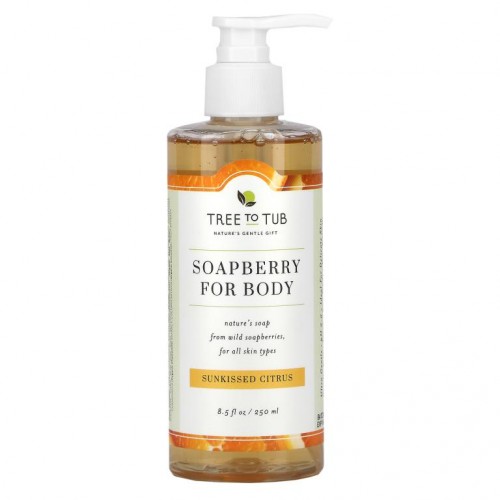 Tree To Tub, 건조하고 민감한 피부용 비타민C 솝베리 바디 워시, 선키스드 시트러스, 250ml(8.5fl oz)