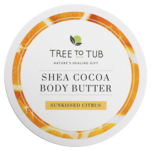 Tree To Tub, 극건성 피부용 딥 모이스처라이징 시어 코코아 바디 버터, 선키스드 시트러스, 200ml(6.7fl oz)