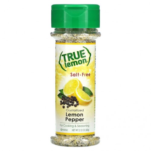 True Citrus, True Lemon, 결정화된 레몬 후추, 소금 무함유, 60g(2.12oz)