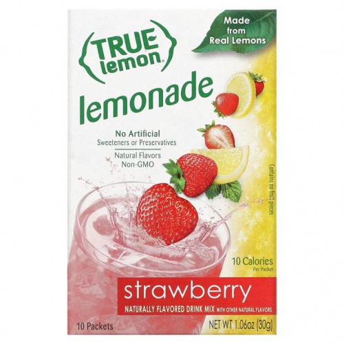 True Citrus, True Lemon, 딸기 레모네이드, 10봉지, 30g(1.06oz)