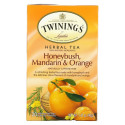 Twinings, 허브차, 허니부쉬, 만다린 & 오렌지, 카페인 무함유, 개별 포장 티백 20개, 40g(1.41oz)