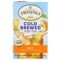 Twinings, 콜드 브루 아이스티, 무가당 가향 홍차, 복숭아, 1인분 티백 20개, 40g(1.41oz)