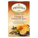 Twinings, 허브차, 오렌지 & 계피, 카페인 무함유, 개별 티백 20개, 40g(1.41oz)