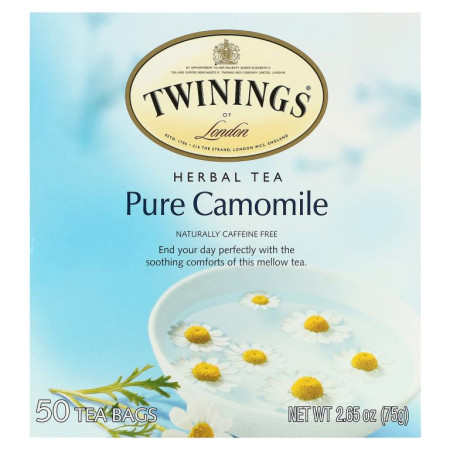 Twinings, 허브차, 순수 카모마일, 카페인 무함유, 티백 50개입, 75g(2.65oz)