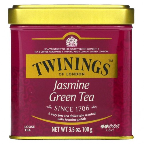 Twinings, 자스민 녹차, 루스 티, 100g(3.53oz)