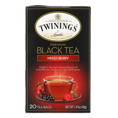 Twinings, 프리미엄 홍차, 베리 믹스, 티백 20개, 40g(1.41oz)