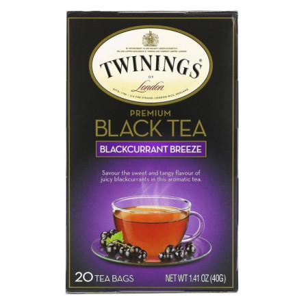 Twinings, 프리미엄 홍차, 블랙커런트 브리즈, 티백 20개, 40g(1.41oz)