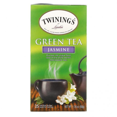 Twinings, 녹차, 자스민, 티백 25개, 50g(1.76oz)