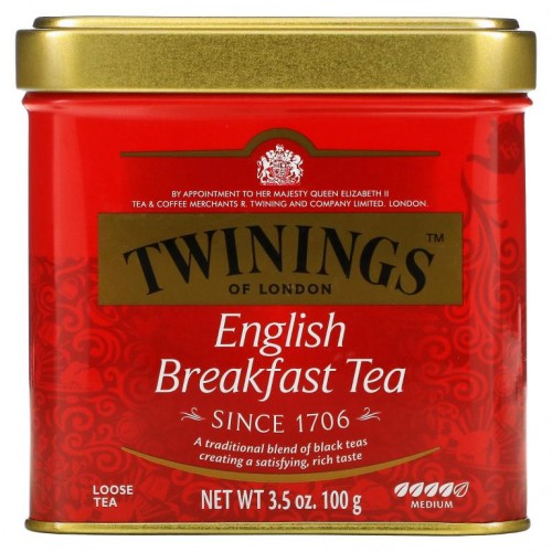 Twinings, 잉글리시 브렉퍼스트 엽차, 100g(3.5oz)