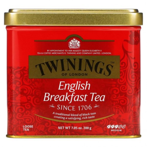 Twinings, 잉글리시 브렉퍼스트 엽차, 200g(7.05oz)