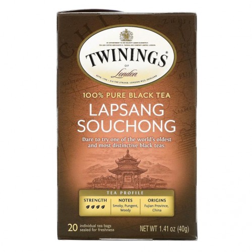 Twinings, 100% 순수 홍차, 랍상소우총, 티백 20개, 40g(1.41oz)