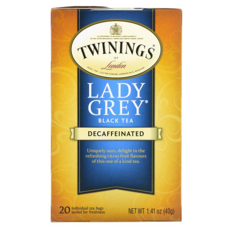 Twinings, Lady Grey 홍차, 디카페인, 티백 20개, 40g(1.41oz)