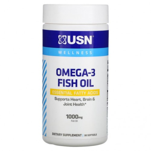 USN, 오메가3 피쉬 오일, 1,000mg, 소프트젤 90정