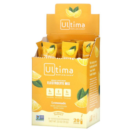 Ultima Replenisher, 얼티마 보충제 전해질 파우더, 레모네이드, 20 패킷, 0.12 온스 (3.5 g)