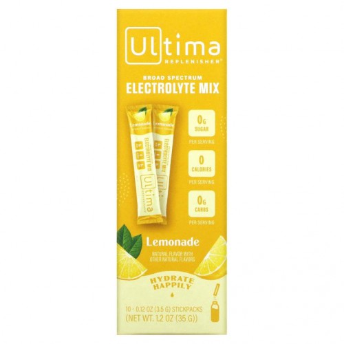 Ultima Replenisher, Ultima Replenisher Electrolyte Powder, 레모네이드, 10 패킷, 0.12 oz (3.5 g) 각