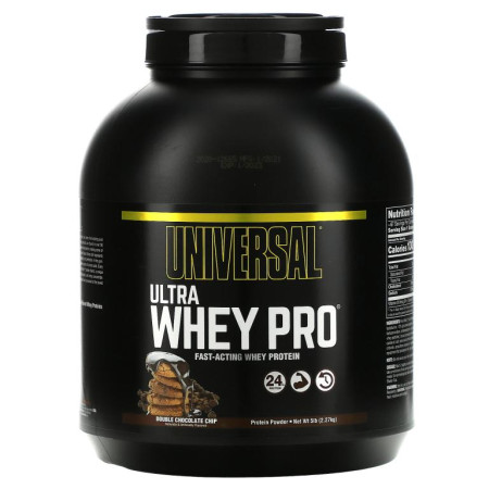 Universal Nutrition, 울트라 유청 프로, 프로틴 파우더, 더블 초콜릿 칩, 2.27kg(5lb)