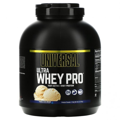 Universal Nutrition, 울트라 유청 프로, 단백질 파우더, 바닐라 아이스 크림, 5 파운드 (2.27kg)