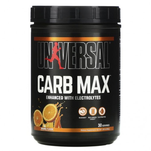 Universal Nutrition, 카브 맥스, 글리코겐 & 전해질 보충, 오렌지, 632g(1.39lb)