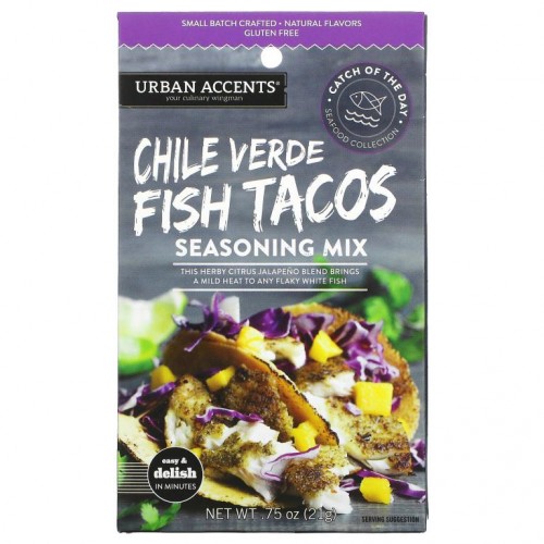 Urban Accents, Chile Verde Fish Tacos Seasoning Mix, 0.75 oz (21 g)