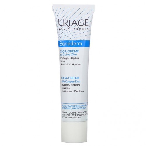 Uriage, 배리어덤, 구리-아연이 함유된 시카 크림, 무향, 40ml(1.35fl oz)
