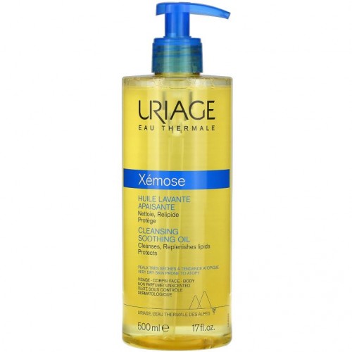 Uriage, Xemose, 클렌징 진정 오일, 무향, 500ml(17fl oz)