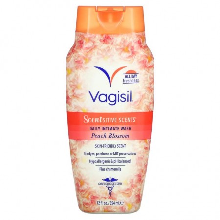 Vagisil, Scentsitive Scents, 데일리 인티메이트 워시, 피치 블라썸, 354ml(12fl oz)